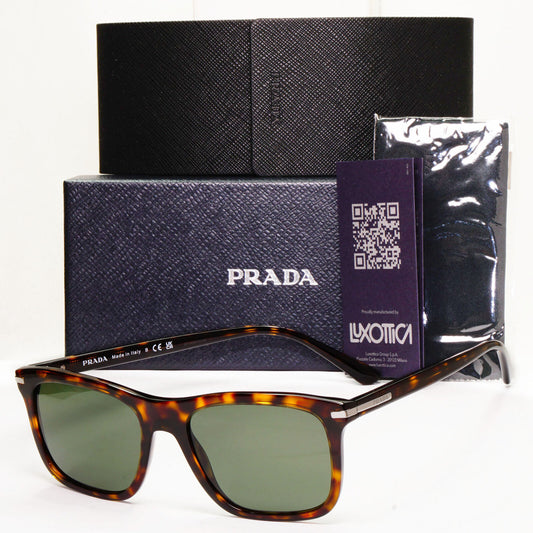 Prada Sunglasses Glass Lens Square Brown Tortoise Green PR18WS SPR 18W 2AU-0B0