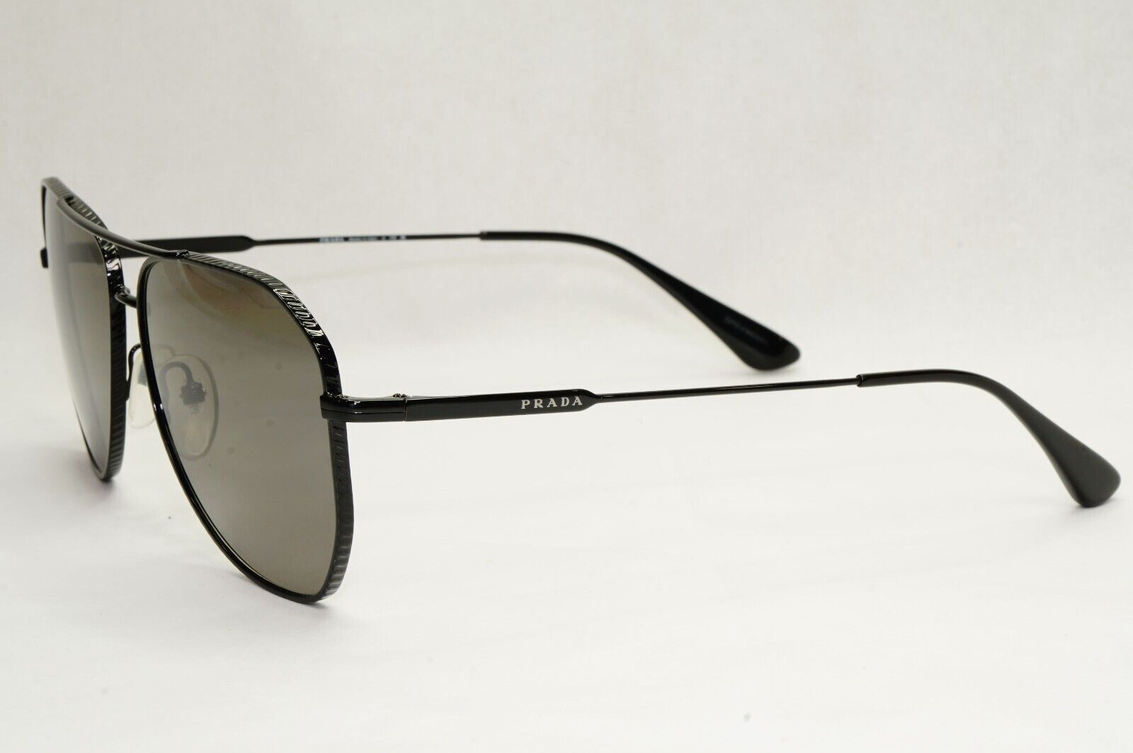 Prada Sunglasses Black Glass Lens Grey Pilot Square PR63XS SPR 63X 1AB-731 39536