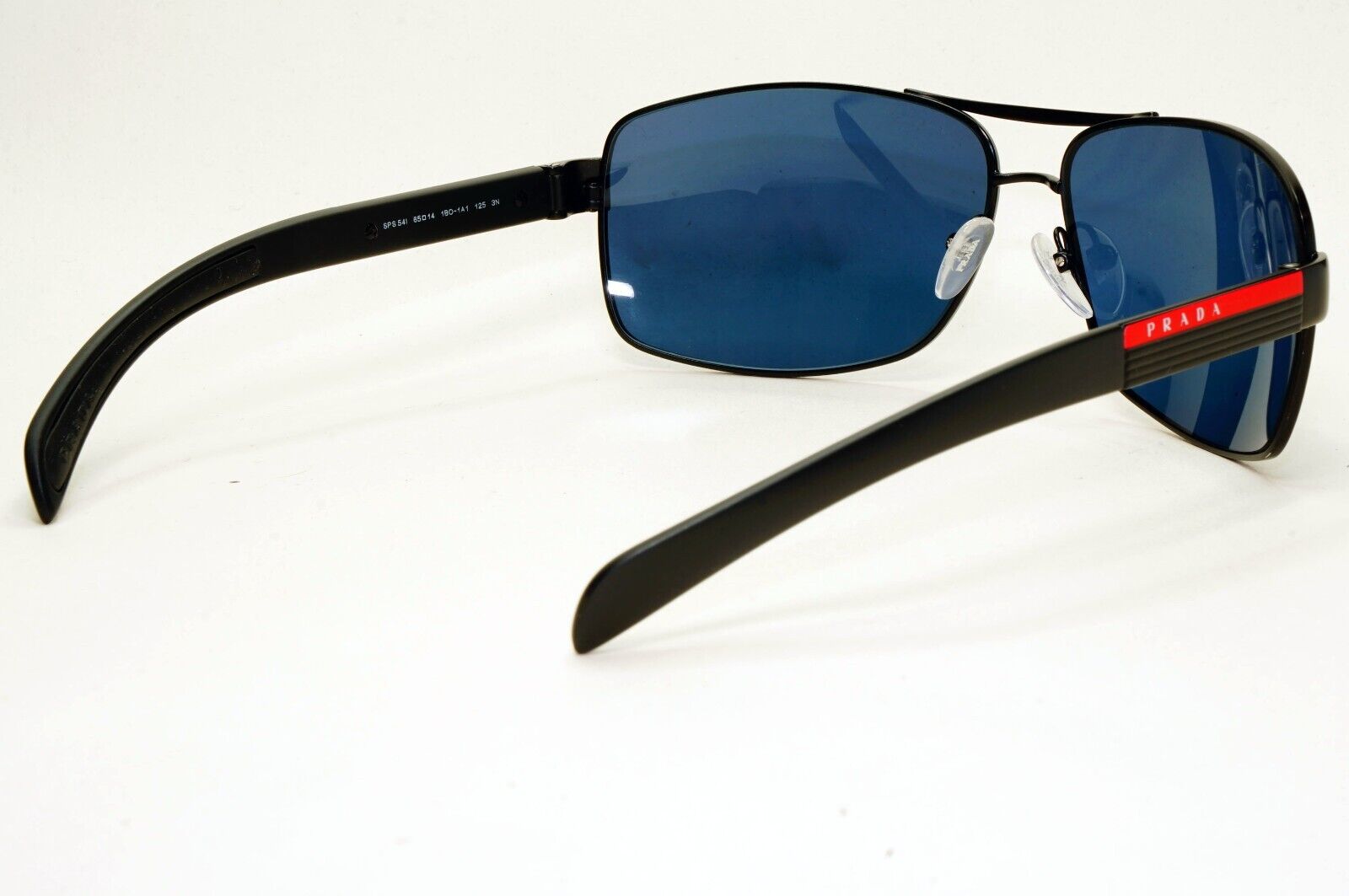 Prada Sunglasses Black Matte Blue Wrap Navigator PS54IS SPS 54I 1BO-1A1 210924