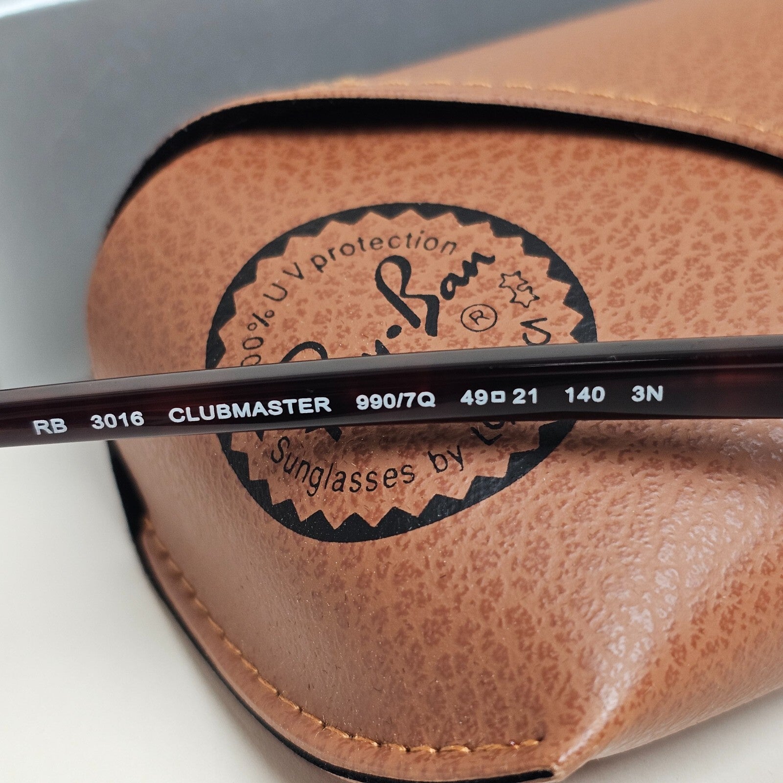 Ray-Ban Sunglasses Clubmaster Blue Mirror Brown Red Havana RB 3016 990/7Q 49mm