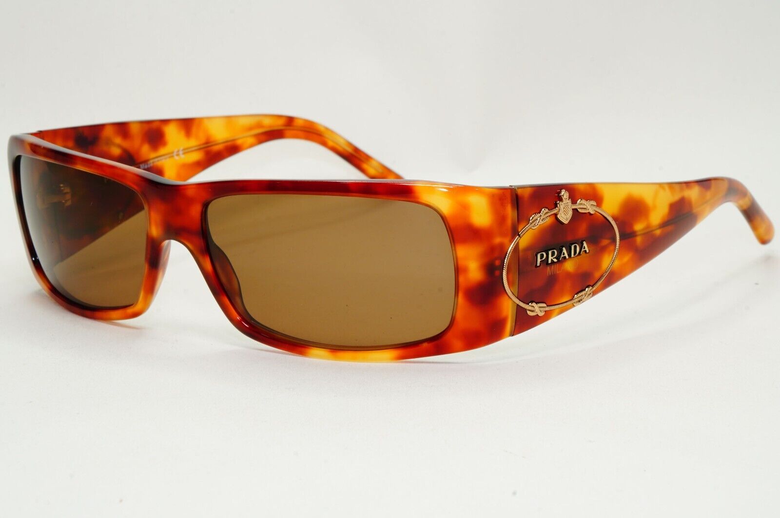 Prada Sunglasses 2007 Vintage Brown Gold Crest PR10HS SPR 10H 4BW-6S1 031124