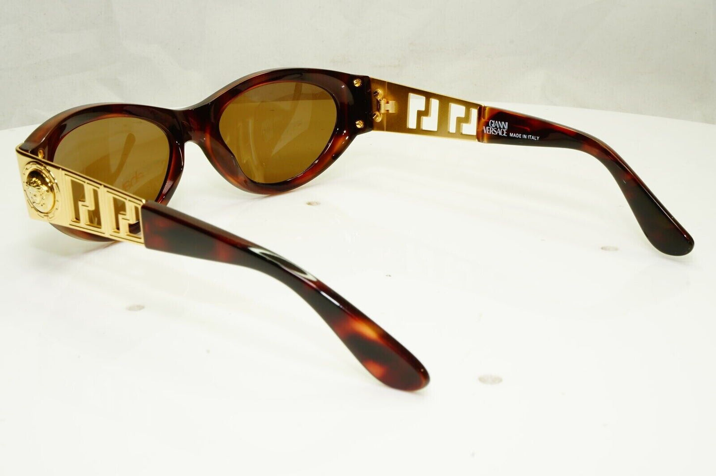Gianni Versace Sunglasses 1996 Vintage Brown Gold Medusa Brown MOD 492 COL 900