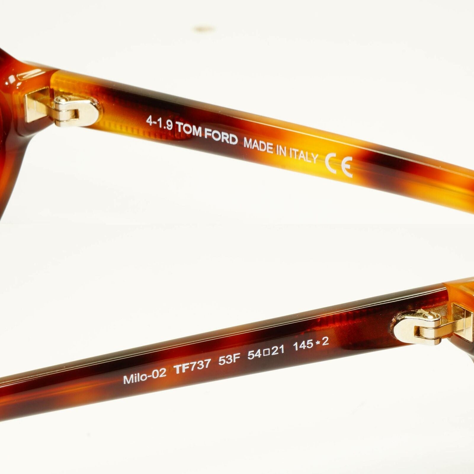 Authentic Tom Ford Mens Havana Light Brown Gold Sunglasses Milo 02 TF 737 53F
