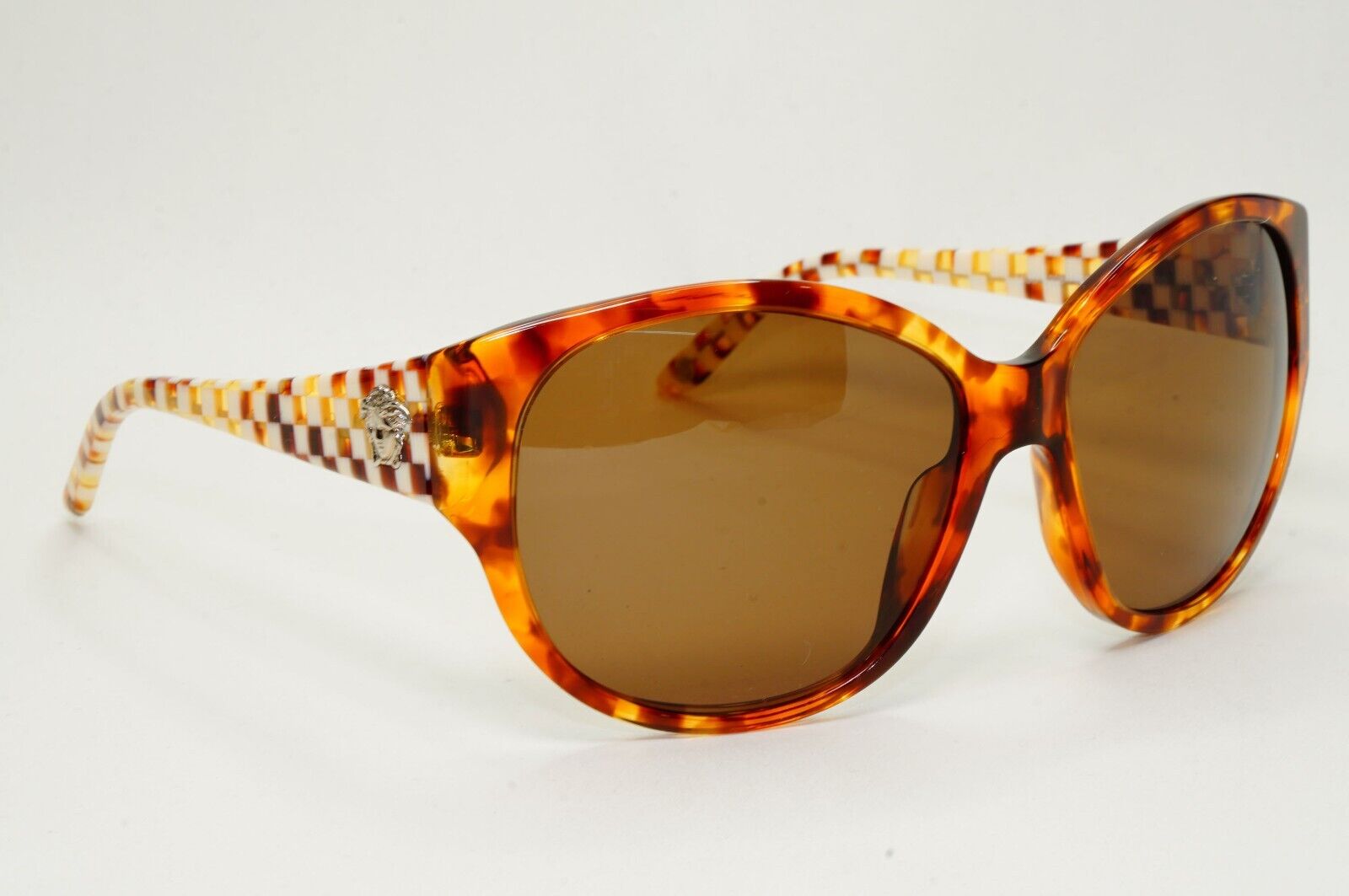 Versace Sunglasses 2012 Vintage Square Brown Chequered MOD 4208 928/73 021124