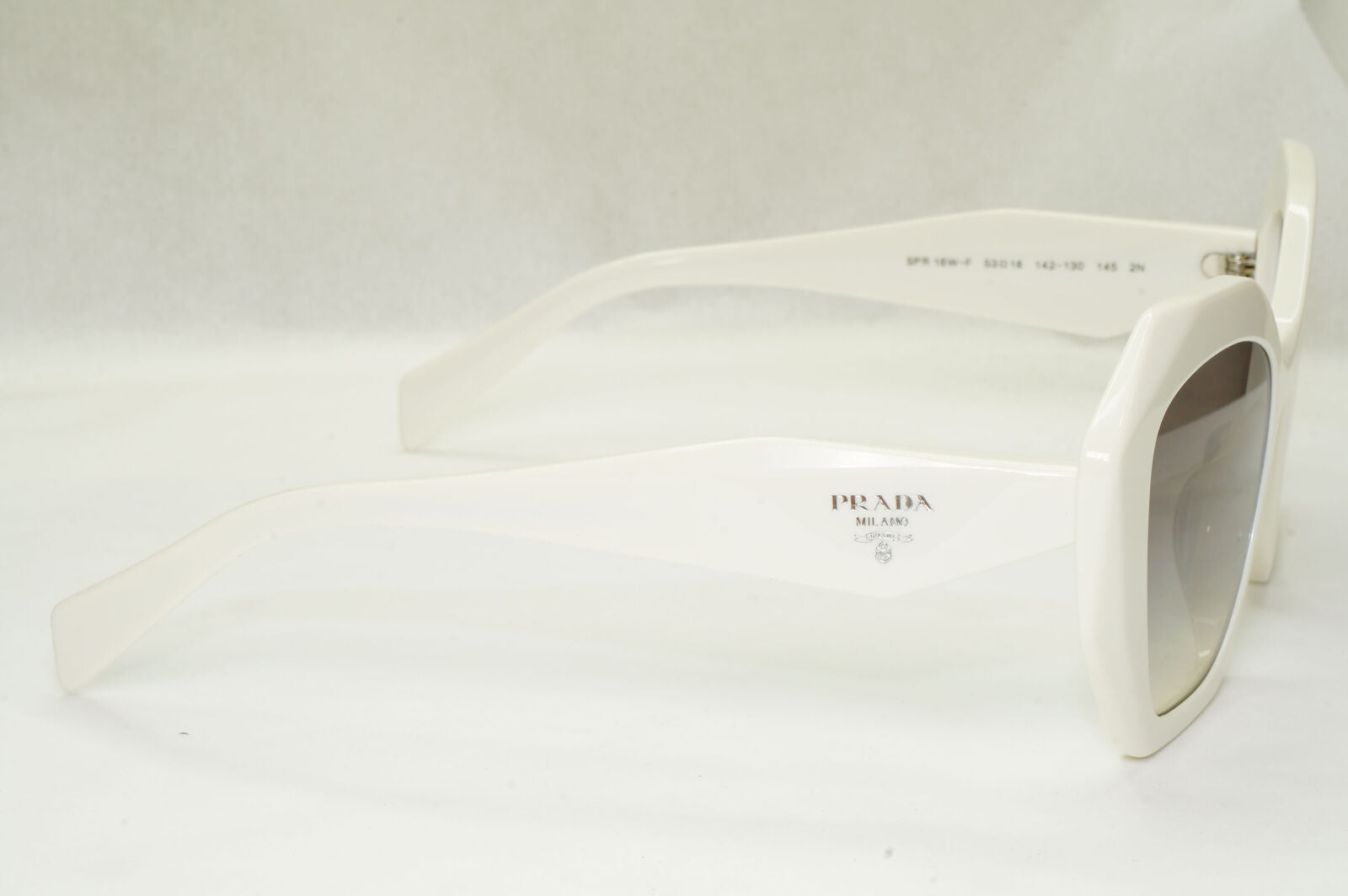 Prada Sunglasses White Symbole Triangle Square Grey PR16WFS SPR 16W-F 142-130