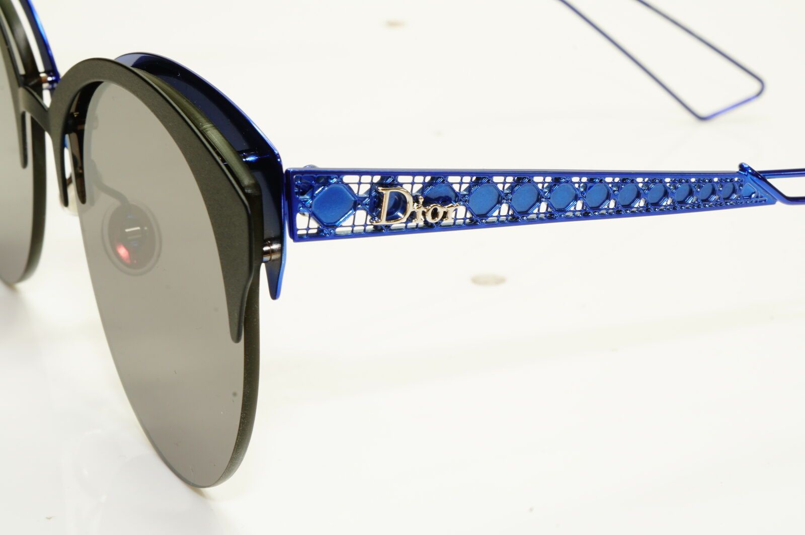 Authentic Dior Womens Metal Sunglasses Black Blue Grey Diorama Club G5V2K