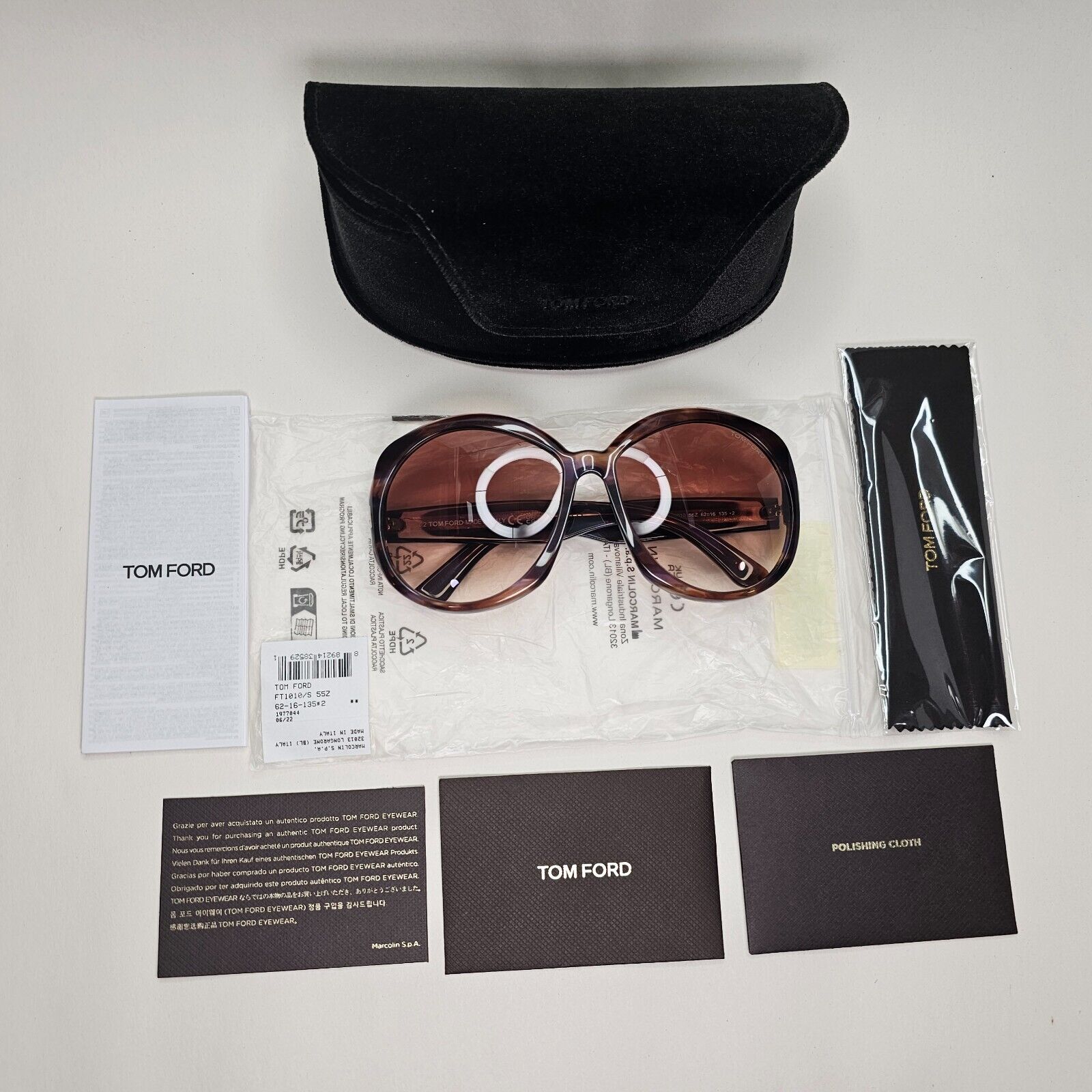 Tom Ford Sunglasses Annabelle Brown Havana Oversized Large FT1010 TF 1010 55Z