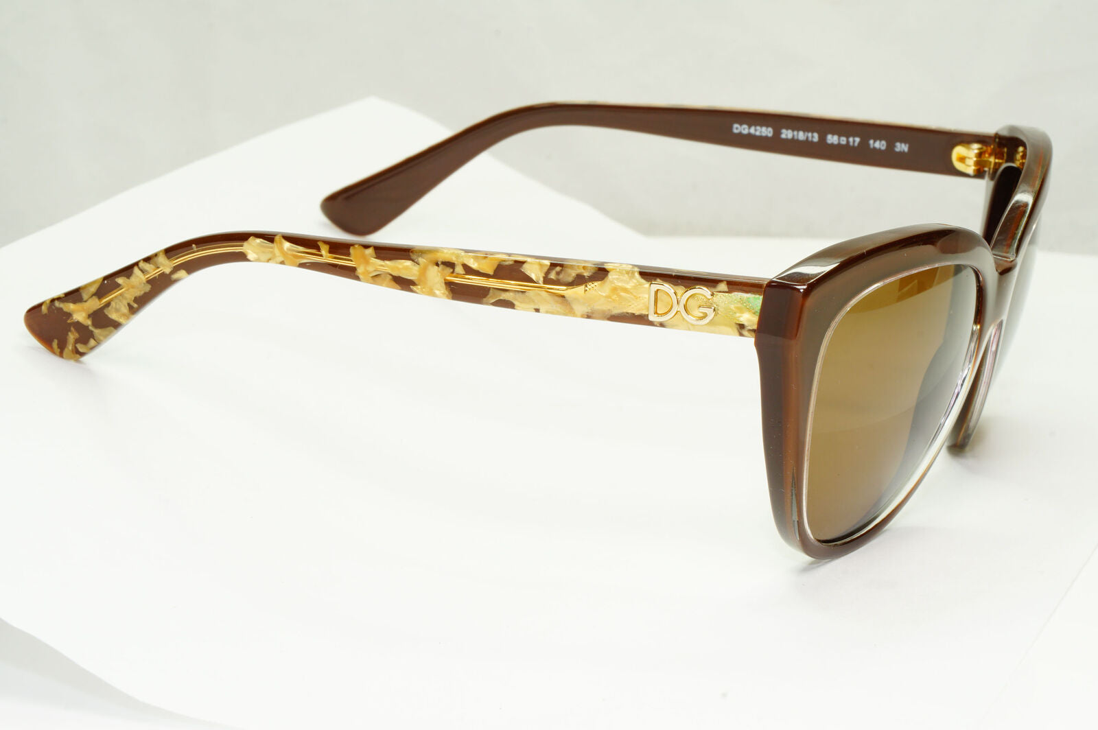 Dolce & Gabbana 2015 Sunglasses Gold Leaf Brown Square DG 4250 2918/13 151222