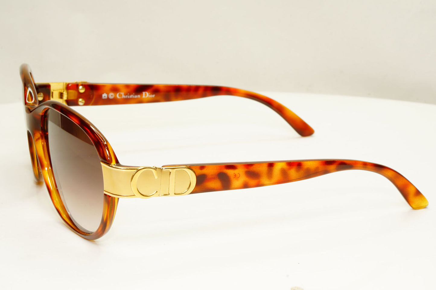 Dior 1990s Gold Sunglasses Austria Vintage Brown Square Womens 2917 10