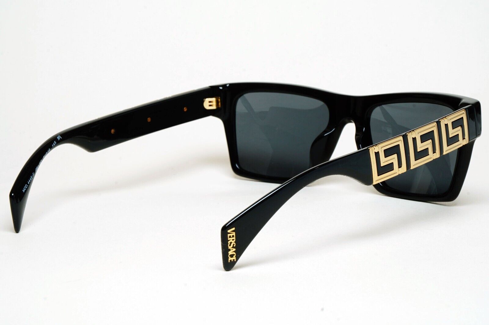 Versace Sunglasses Black Gold Meander Square Grey MOD VE 4445-F GB1/87 54mm