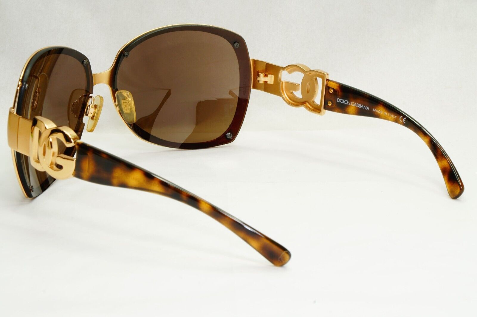 Dolce & Gabbana Sunglasses Vintage Gold Brown Square Metal DG 2031 065/73 270324