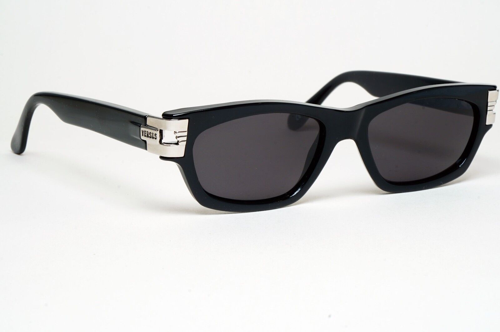 Versus Sunglasses 1996 by Gianni Versace Vintage Black Silver MOD E29 COL 852