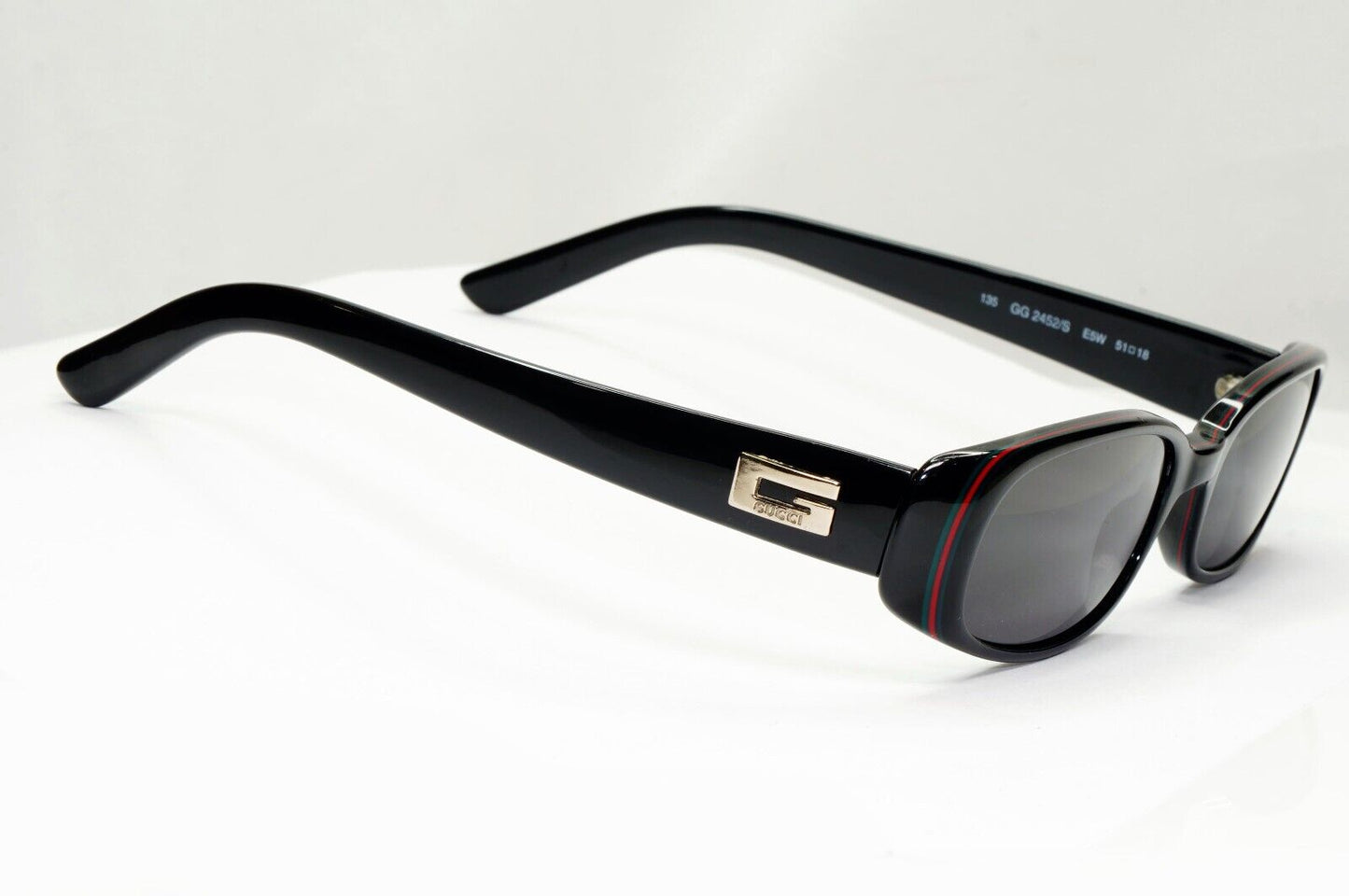 Gucci Sunglasses 1997 Vintage Black Retro Rectangle Small GG 2452/S E5W 210125
