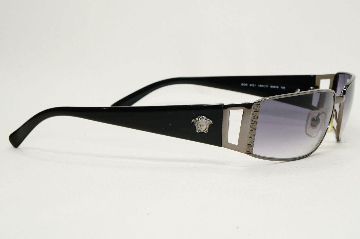 Versace Sunglasses 2003 Vintage Rectangle Black Gunmetal MOD 2021 1001/11 210924