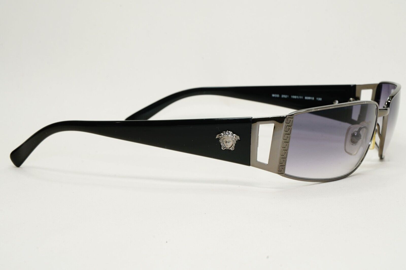 Versace Sunglasses 2003 Vintage Rectangle Black Gunmetal MOD 2021 1001/11 210924