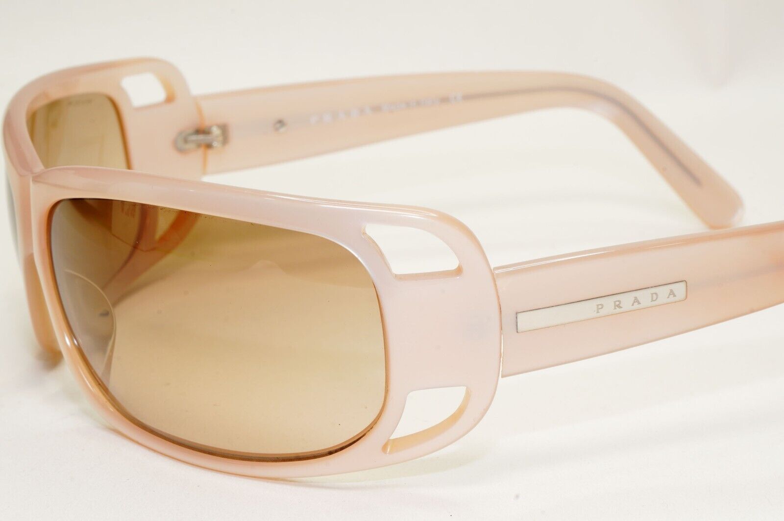 Prada Sunglasses 2005 Vintage Beige Brown Wrap PR02FS SPR 02F 3BQ-6S1 311024
