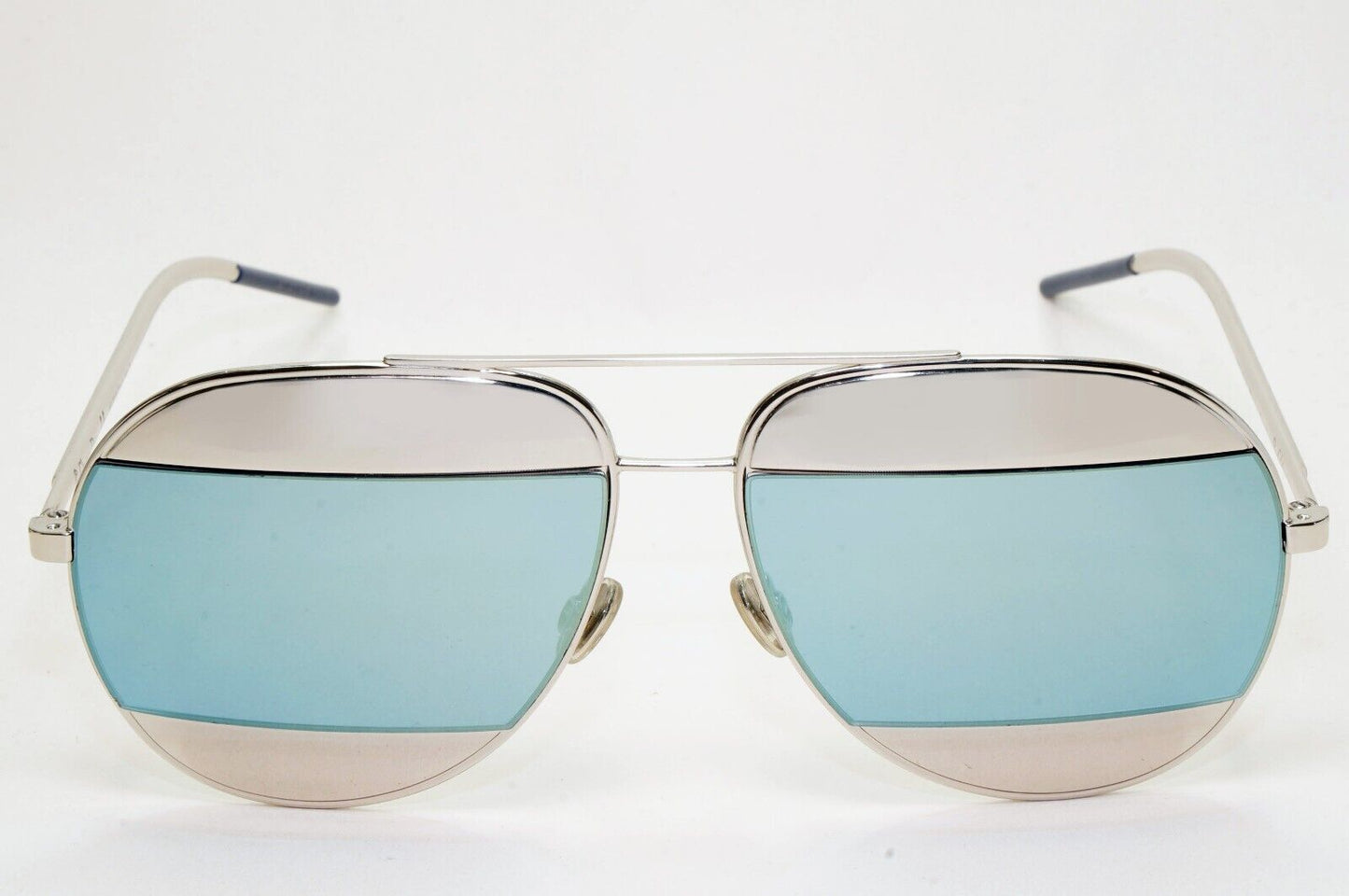 Dior Sunglasses Blue Silver Palladium Metal Pilot Unisex Split 1 0103J 311024