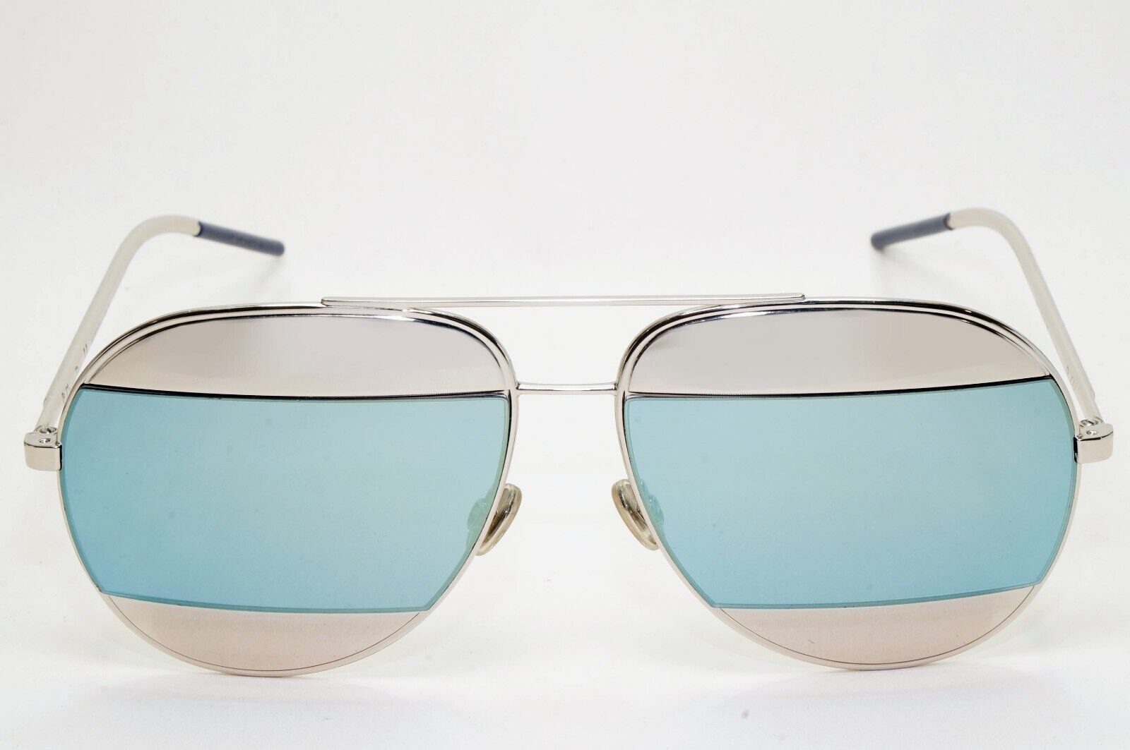 Dior Sunglasses Blue Silver Palladium Metal Pilot Unisex Split 1 0103J 311024