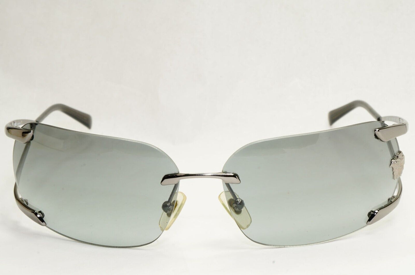 Versace Sunglasses 2004 Vintage Rimless Wrap Silver Grey MOD N86 89M/562 270324