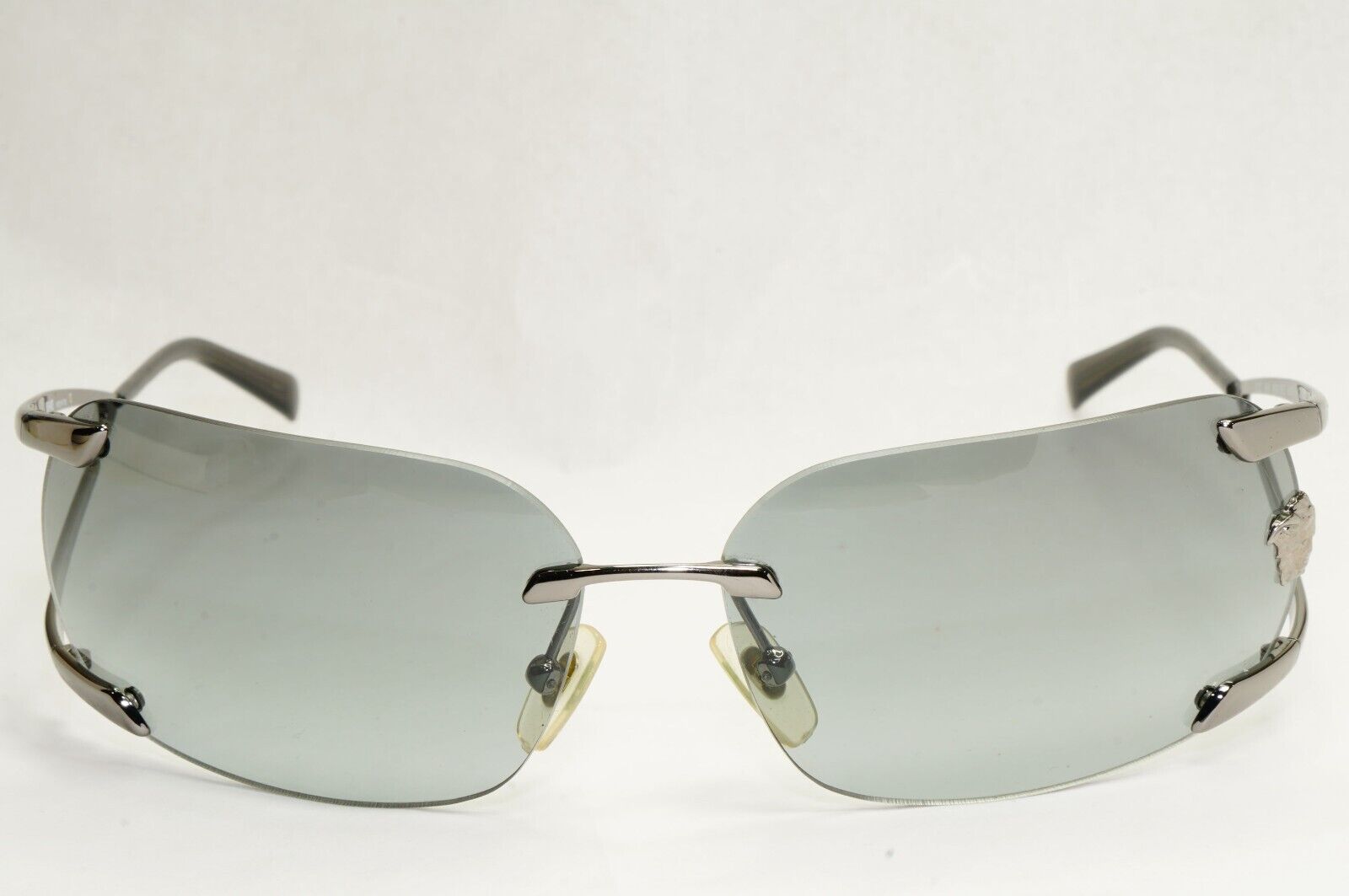 Versace Sunglasses 2004 Vintage Rimless Wrap Silver Grey MOD N86 89M/562 270324