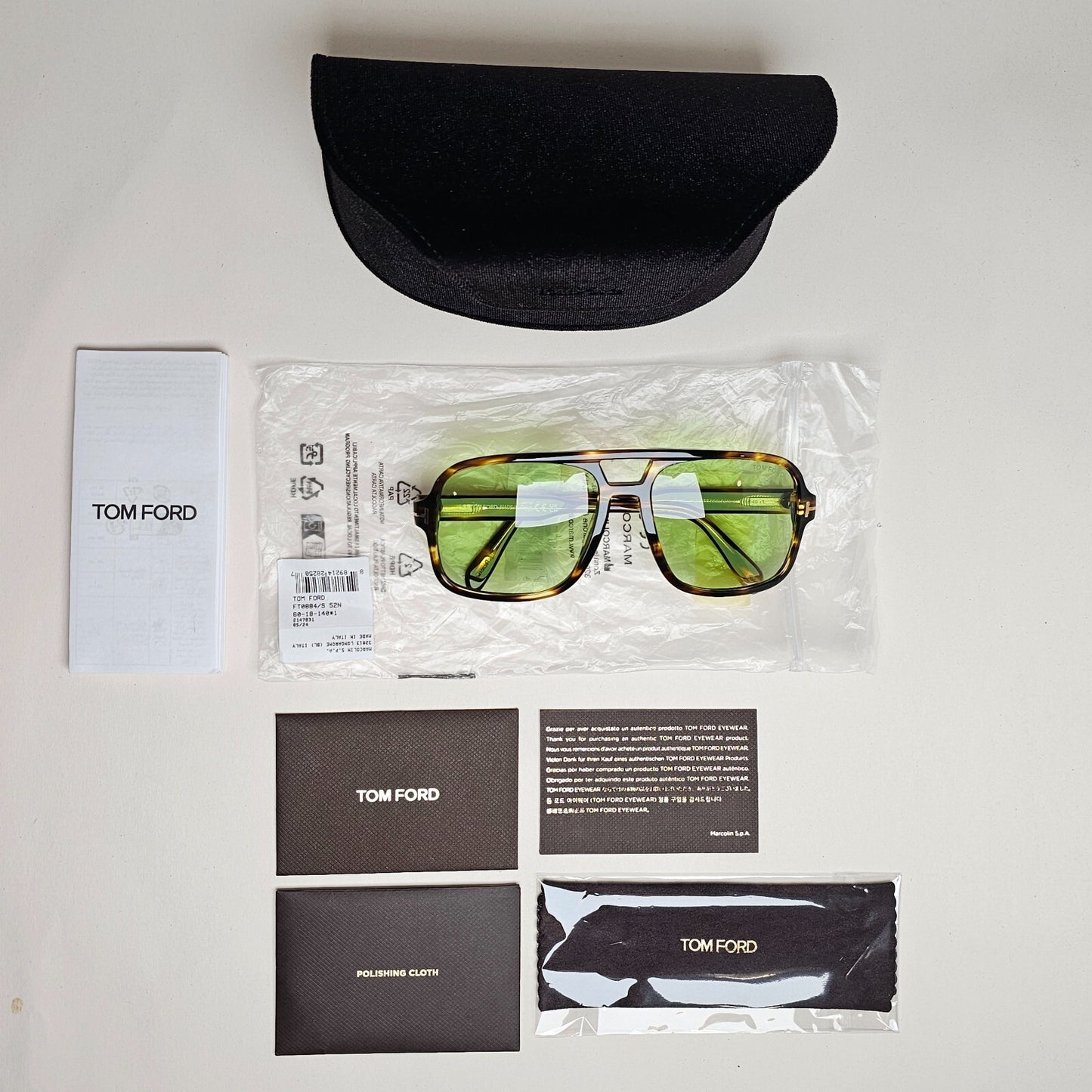 Tom Ford Sunglasses Falconer-02 Navigator Square Brown Green FT0884 TF 884 52N