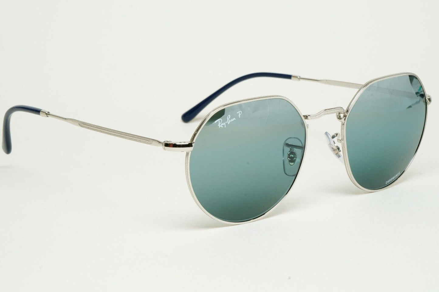 Ray-Ban Sunglasses Polarized Jack Chromance Silver Blue RB 3565 9242/G6 53mm