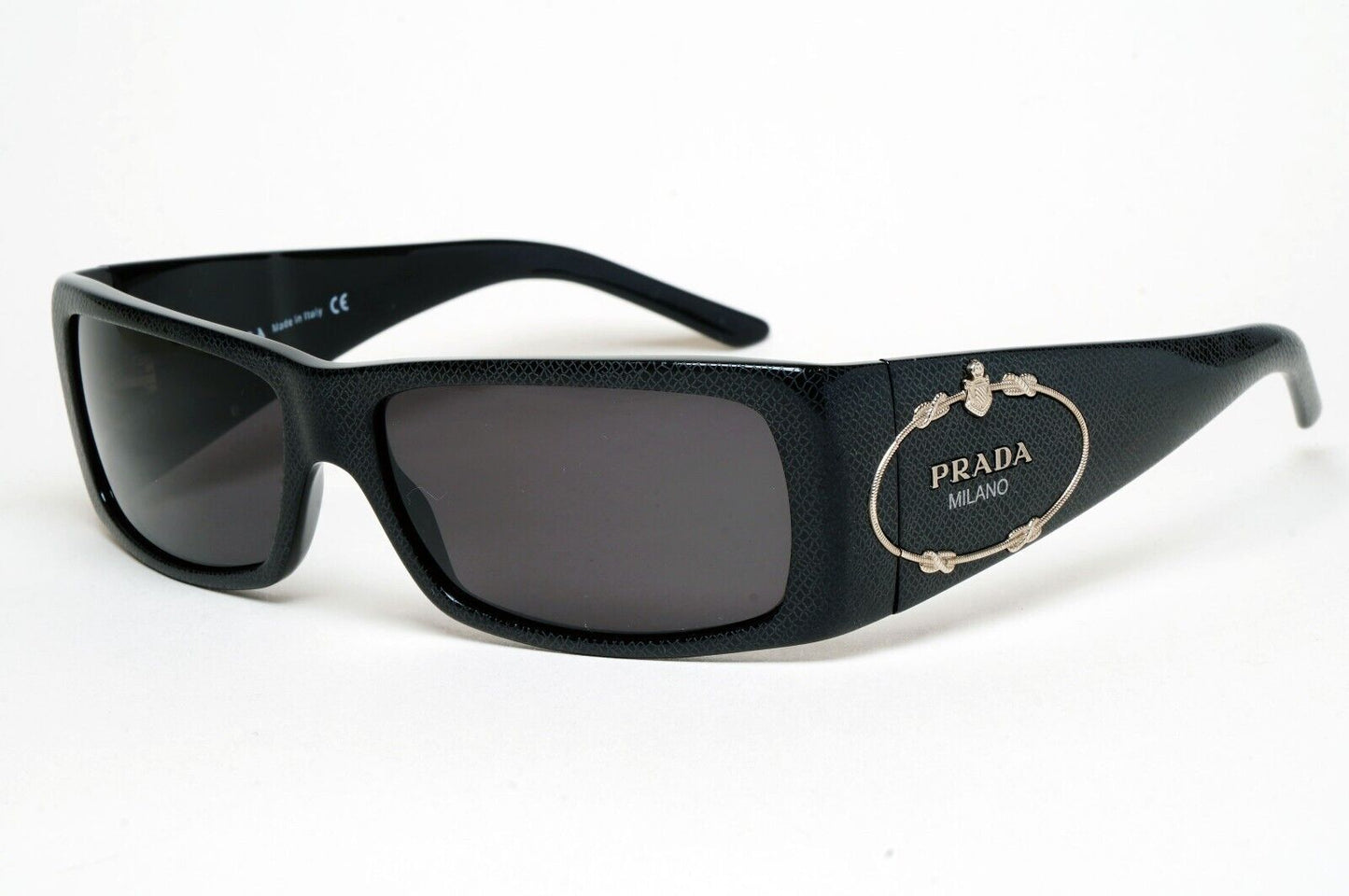 Prada Sunglasses 2007 Vintage Black Saffiano Crest PR11HS SPR 11H 7JS-1A1 070125