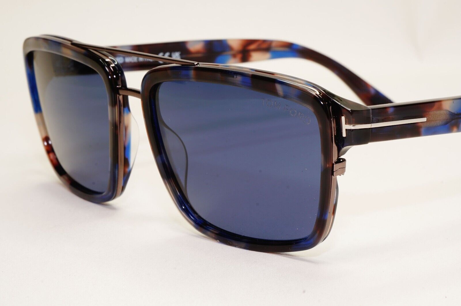 Tom Ford Sunglasses Anders Blue Brown Marble Square FT0780 TF 780 55V 58mm