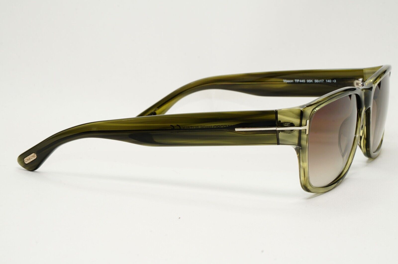Tom Ford Sunglasses Mason Green Transparent Brown Grad FT0445 TF 445 95K 56mm