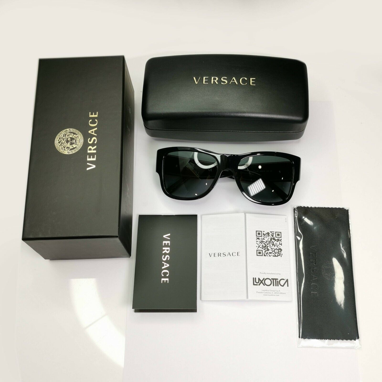 Versace Gold Medusa Sunglasses Black Square Fashion Designer MOD VE 4275 GB1/87