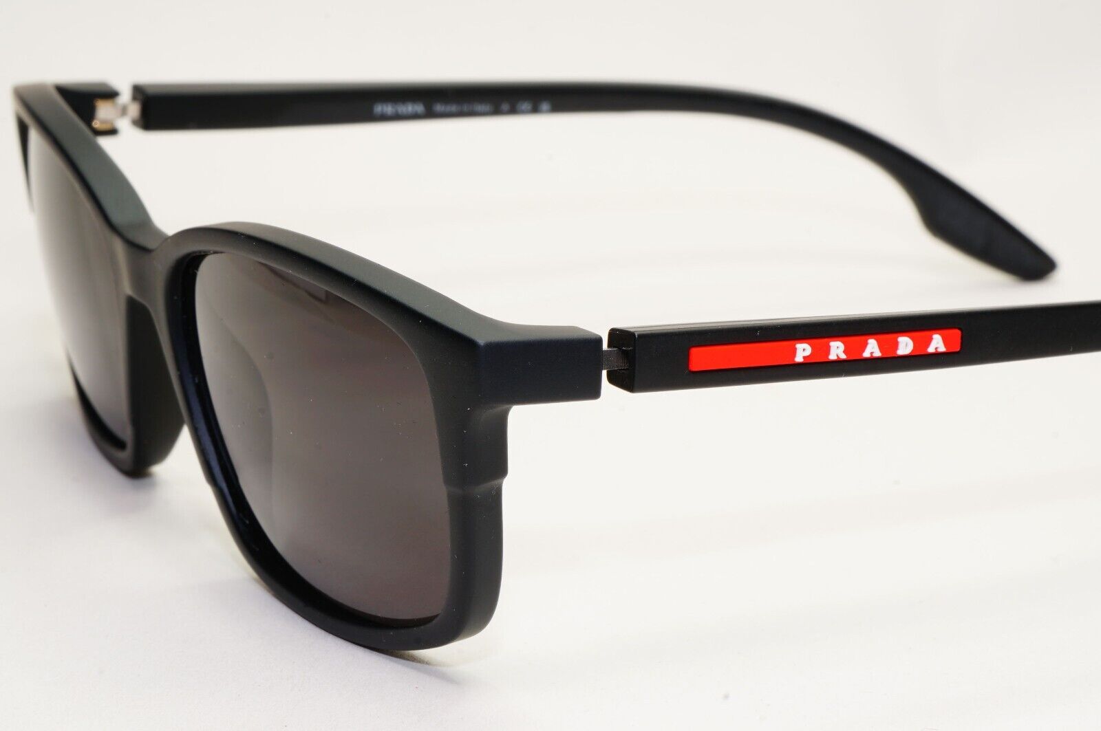 Prada Sunglasses Black Matte Rubber Square PS01PV VPS 01P DG0-1O1 54mm