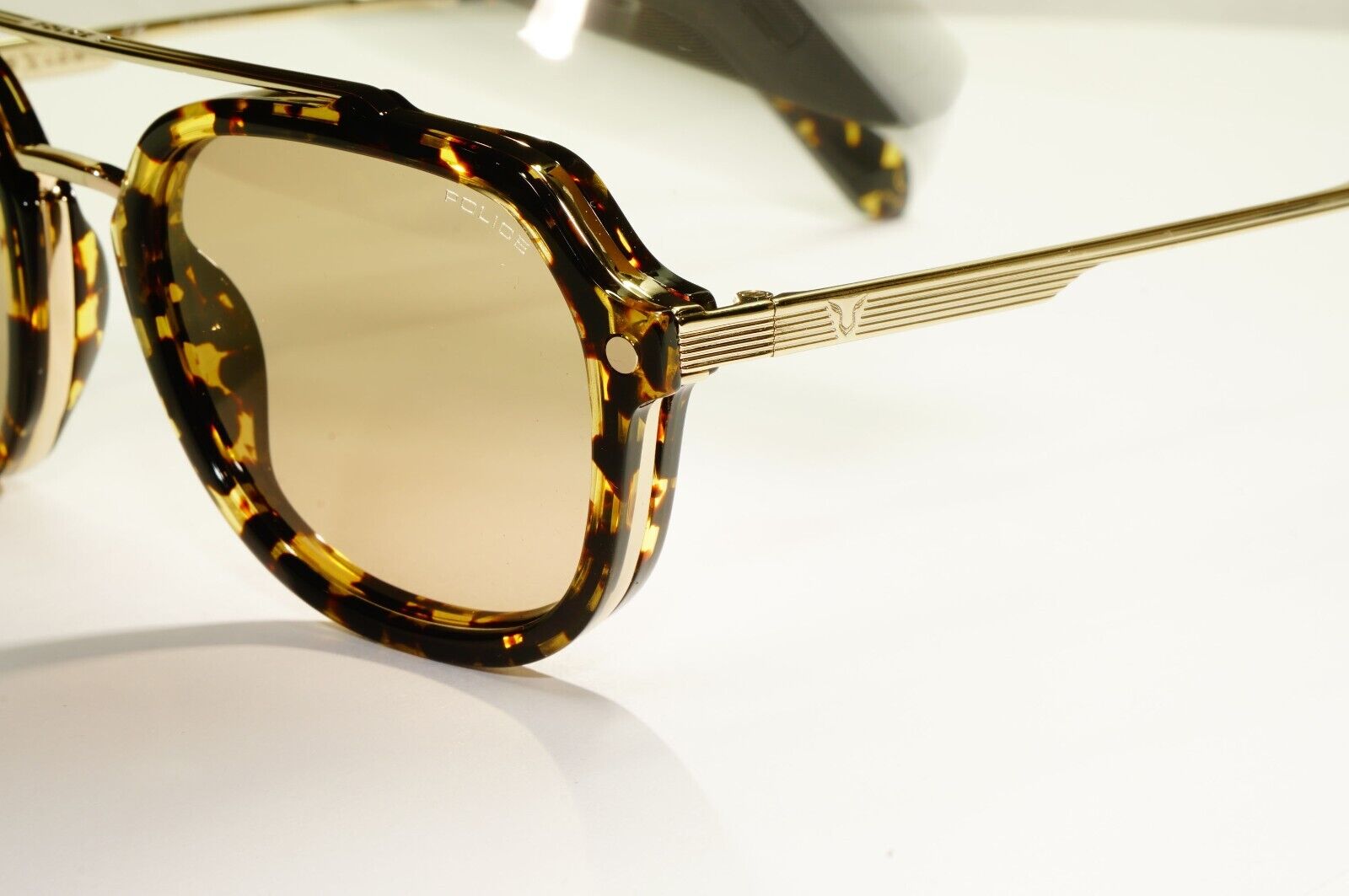 Police Lewis Hamilton F1 Sunglasses Brown Gold Marble 52mm 05 SPL A26 COL 594G
