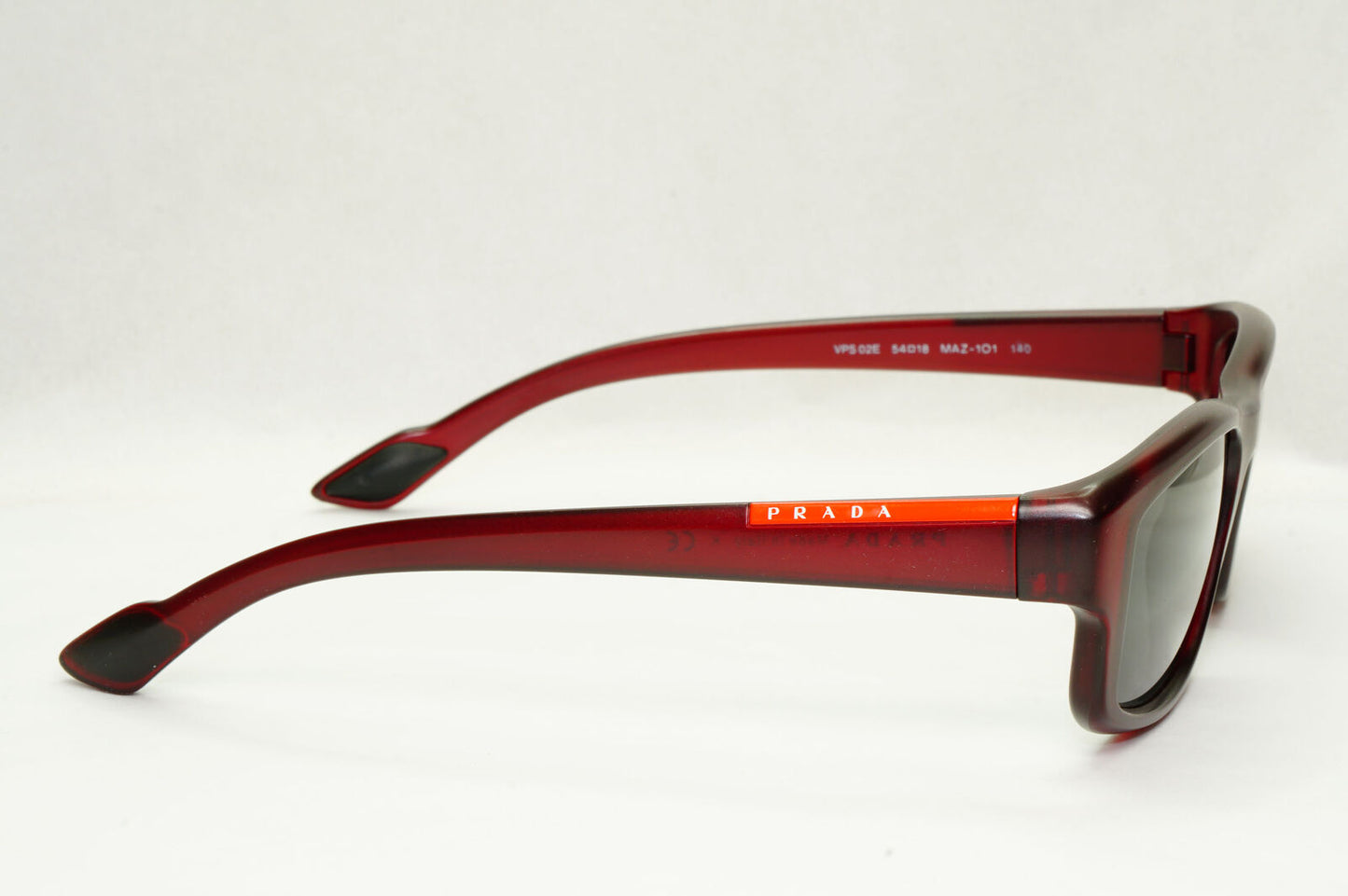 Prada Sunglasses Red Burgundy Black Square Rectangle PS02EV VPS 02E MAZ-1O1 54mm