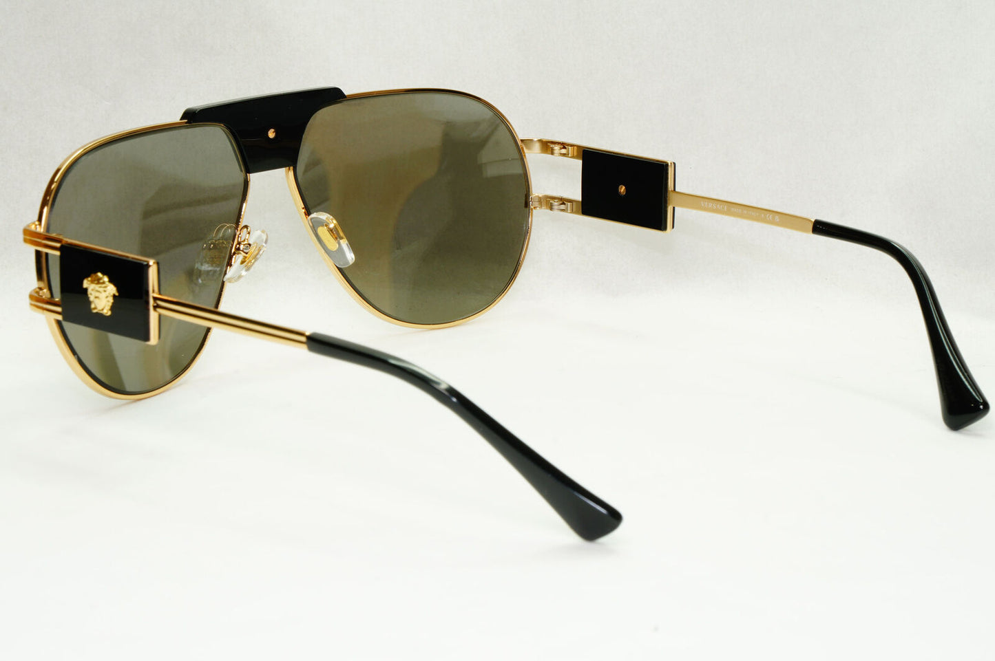 Versace Sunglasses Gold Silver Mirror Metal Pilot Large MOD VE 2252 1002/6G