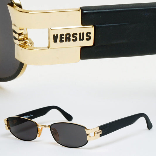 Versus Sunglasses 1996 by Gianni Versace Vintage Black Gold MOD F31 COL 39M