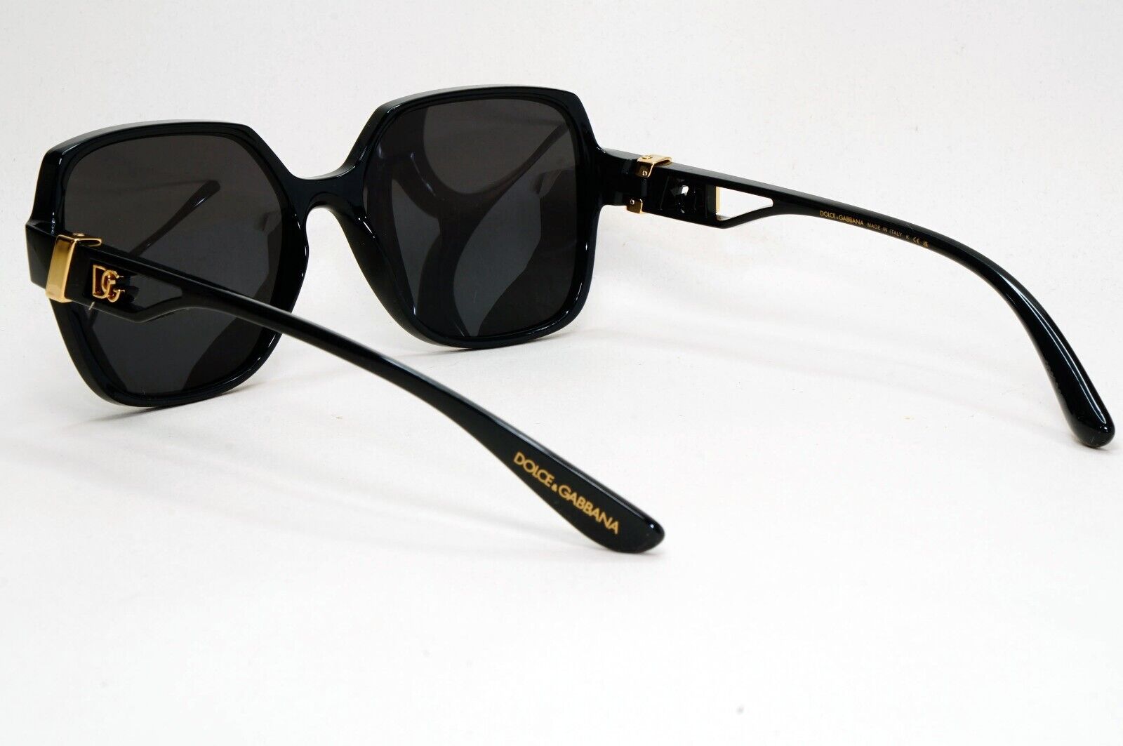 Dolce & Gabbana Black Gold Square Glossy Womens Sunglasses DG 5065 501 55mm