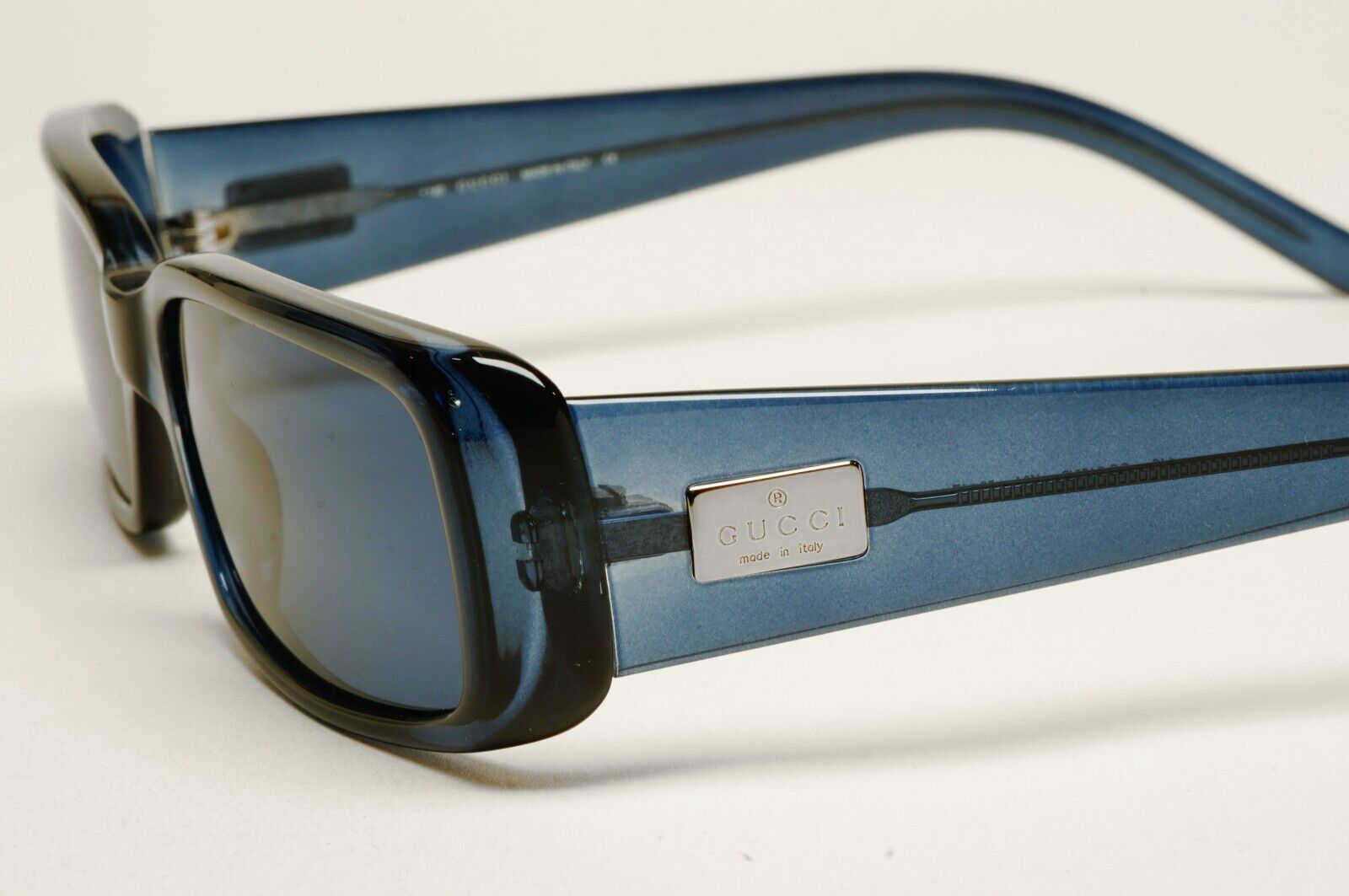Gucci Sunglasses 1998 Vintage Blue Rectangle Transparent GG 2450/S K04 100225