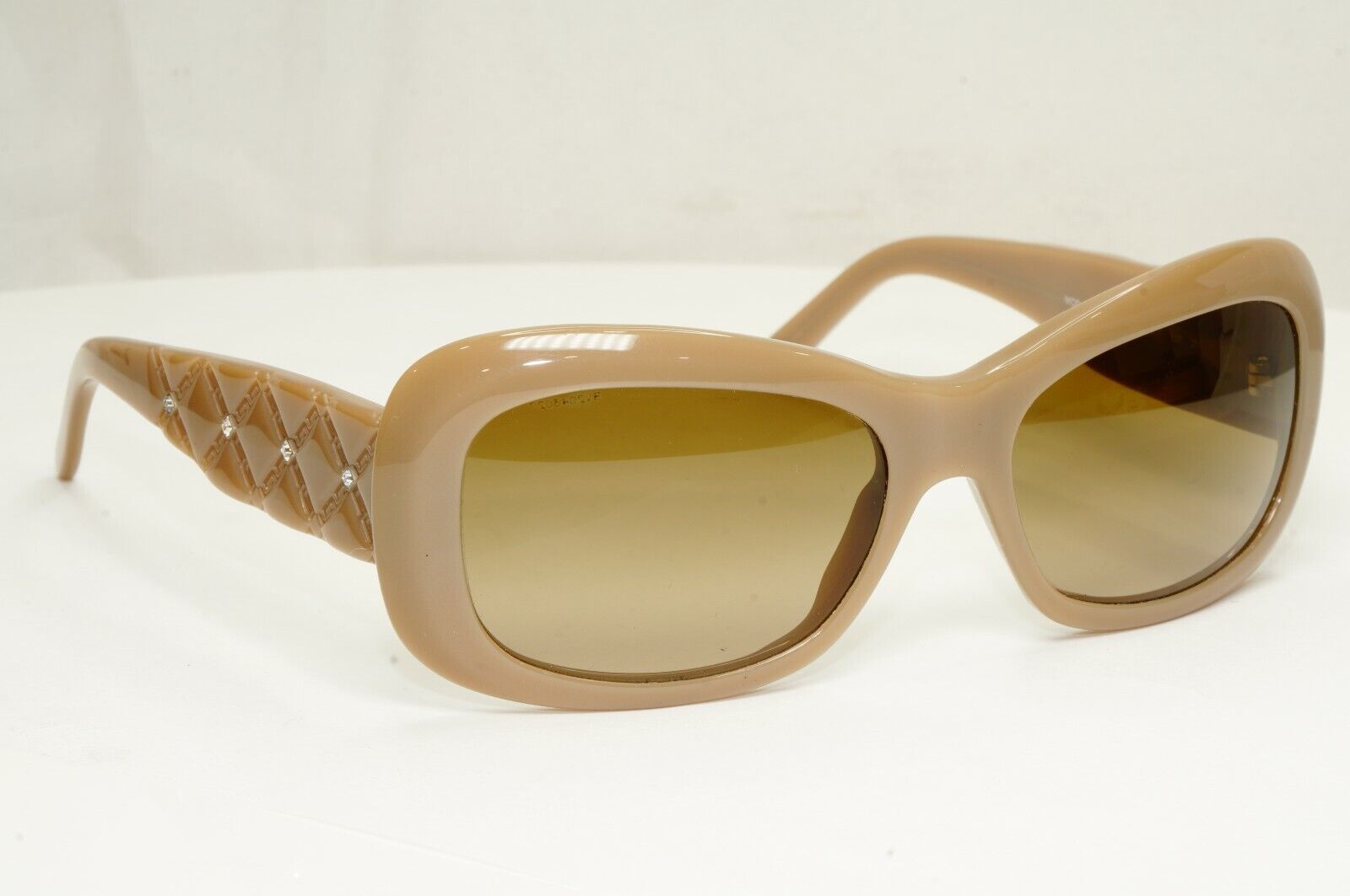 Versace Brown Square Sunglasses Womens Crystal Toffee MOD 4155-B 817/13 310122