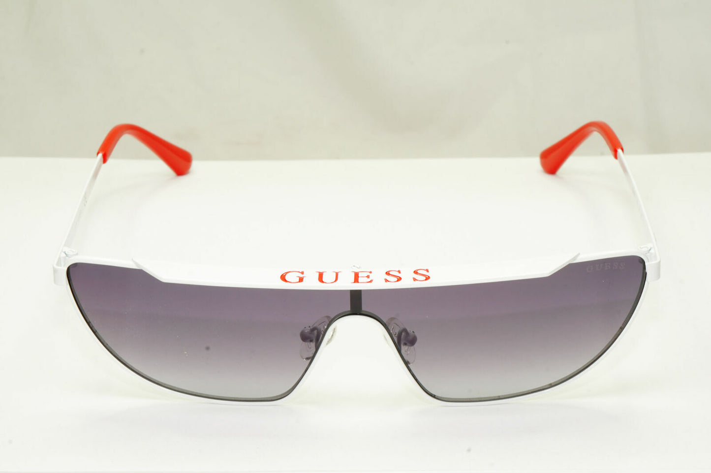 Guess Sunglasses Punk Visor Mens Womens Shield White Grey Smoke GU 7677 21C