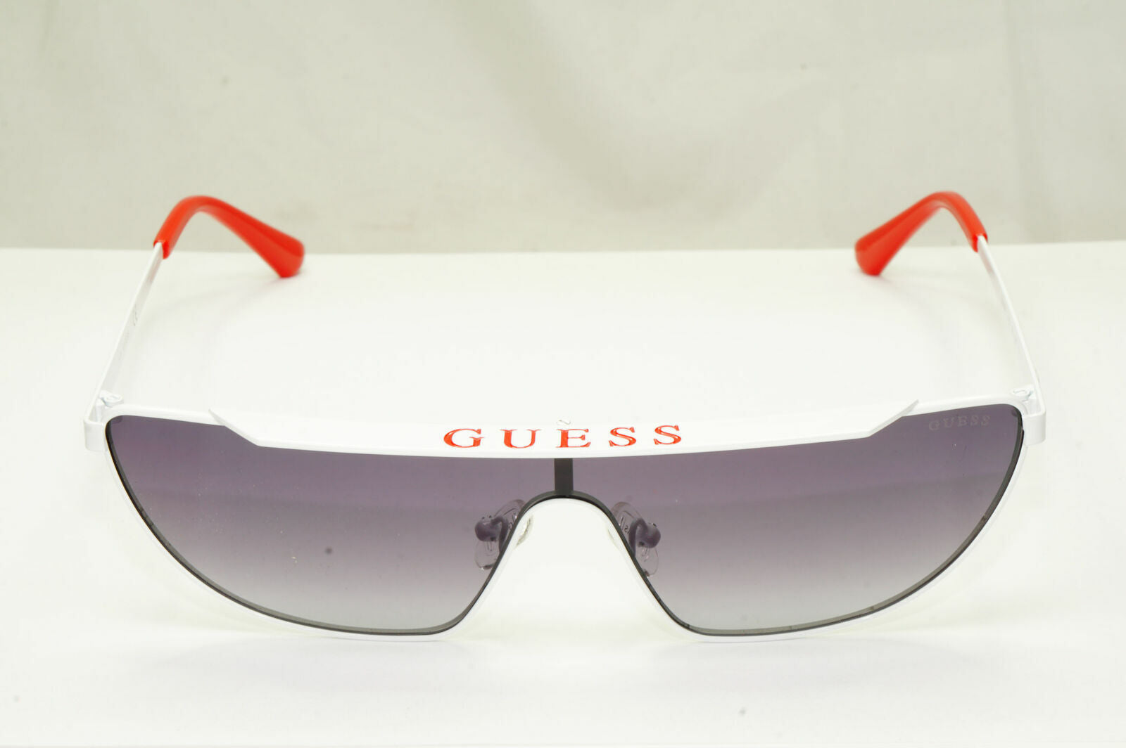 Guess Sunglasses Punk Visor Mens Womens Shield White Grey Smoke GU 7677 21C