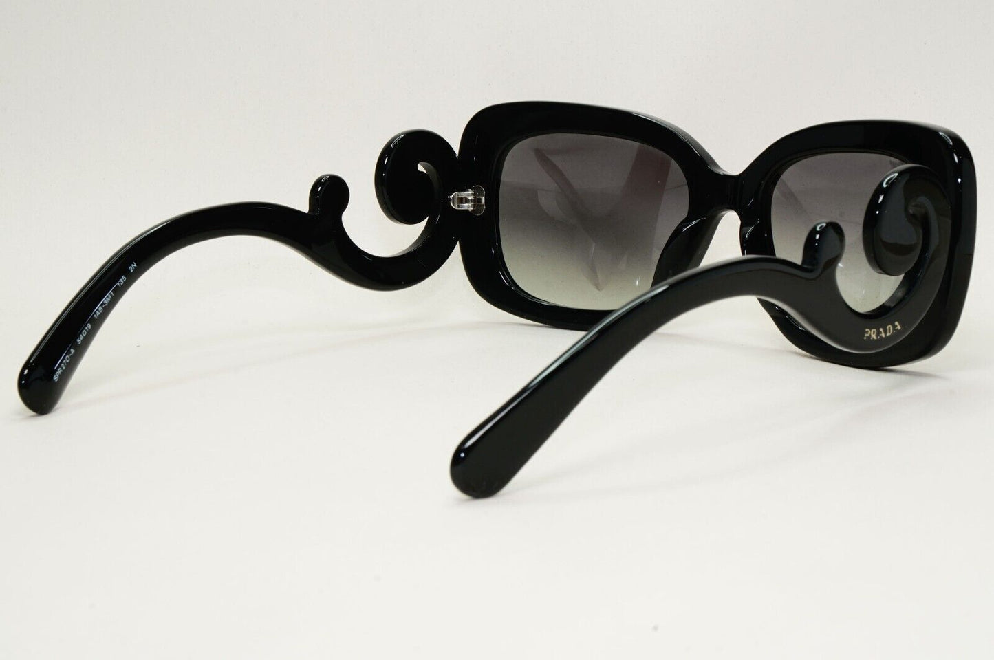 Prada Sunglasses Baroque Swirl Black Grey Square PR27OS-A SPR 27O-A 1AB-3M1
