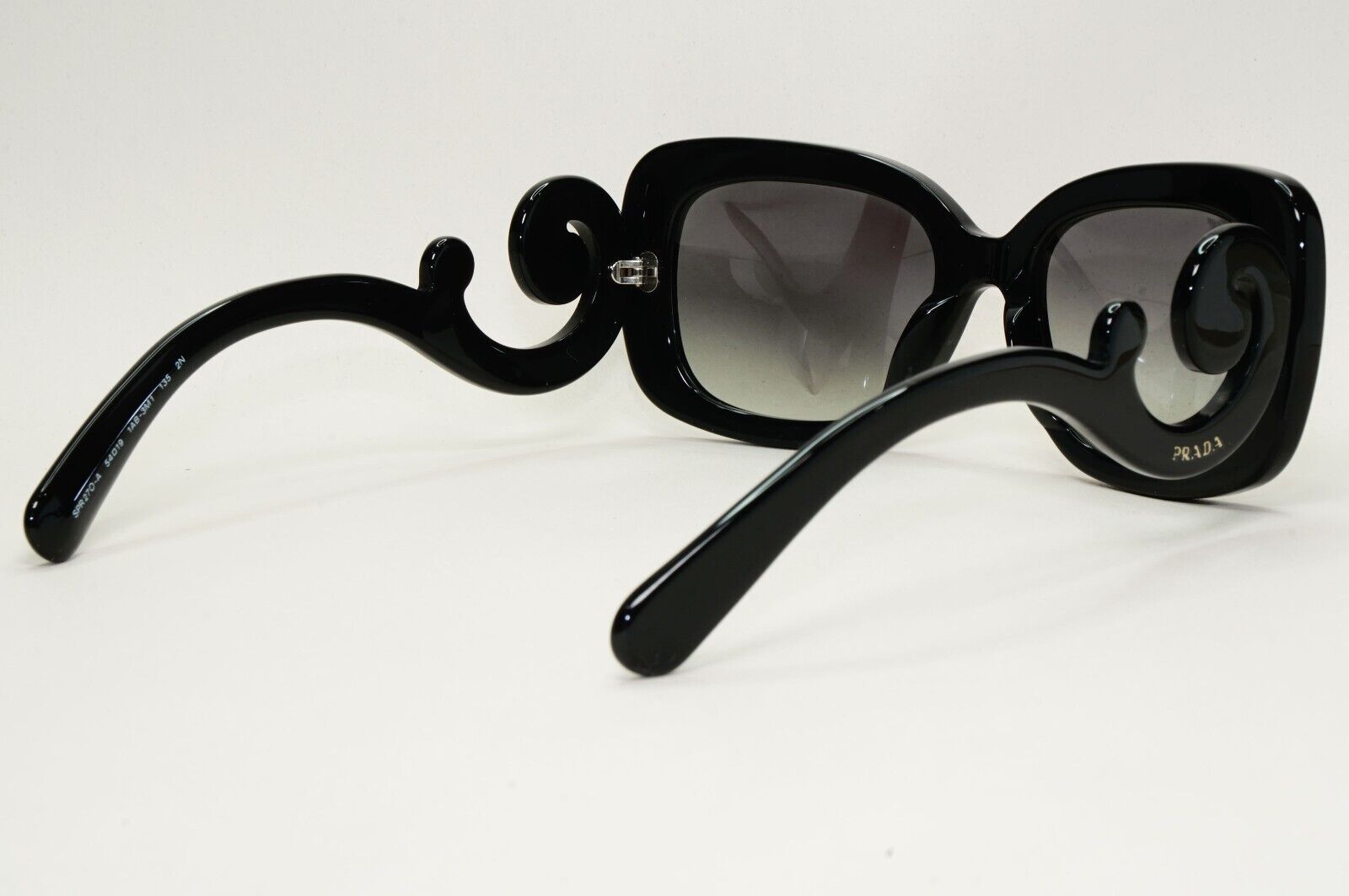 Prada Sunglasses Baroque Swirl Black Grey Square PR27OS-A SPR 27O-A 1AB-3M1