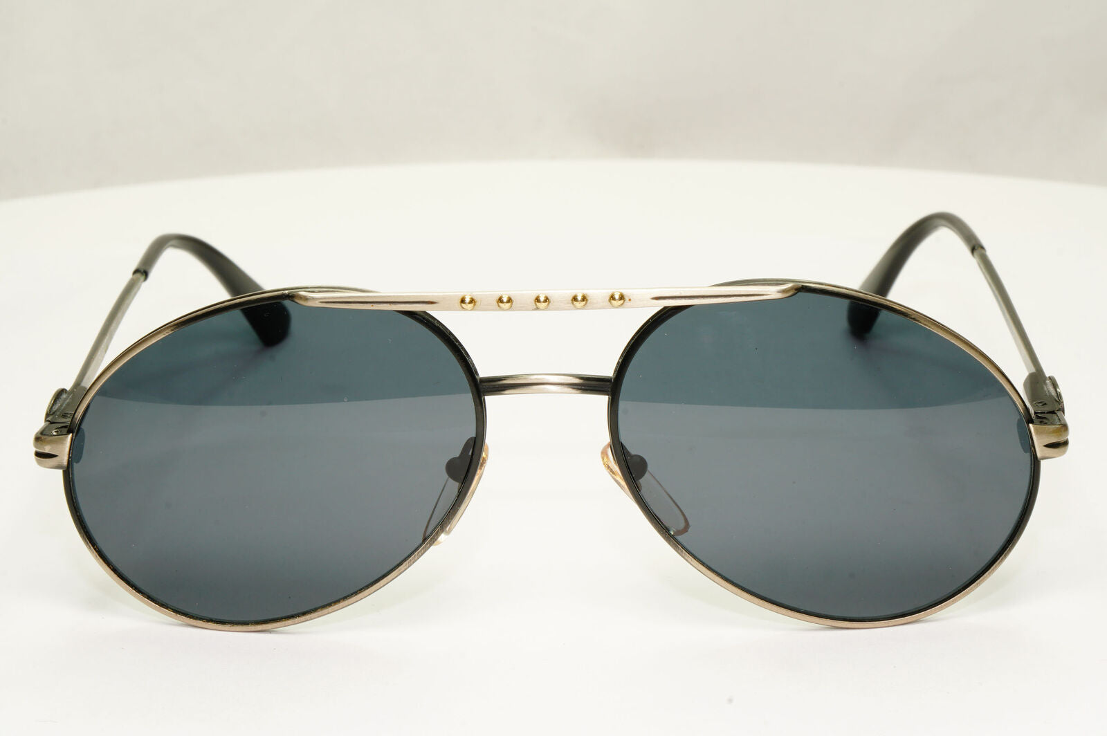Bugatti 1980s France Sunglasses Vintage Pilot Grey Gunmetal 02943 261022