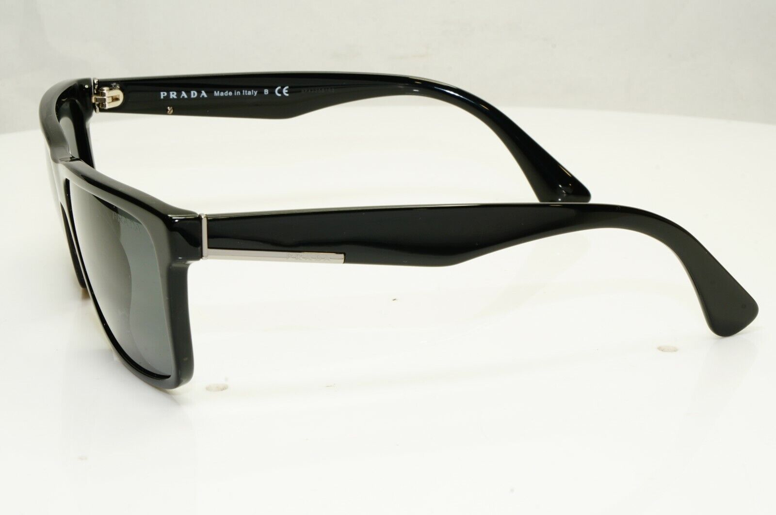 Authentic Prada Mens Glossy Black Square Designer Sunglasses SPR 19S 1AB-5S0