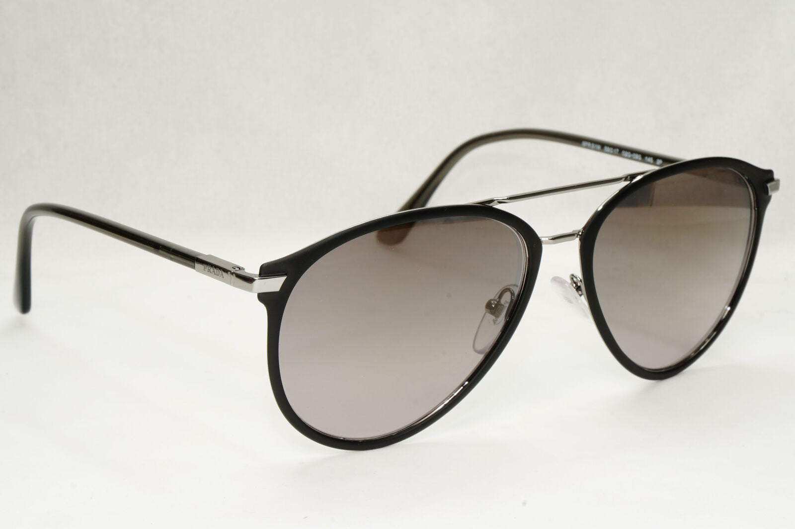 Prada Sunglasses Polarized Black Gunmetal Grey Glass Lens PR51WS SPR 51W 02G-09G