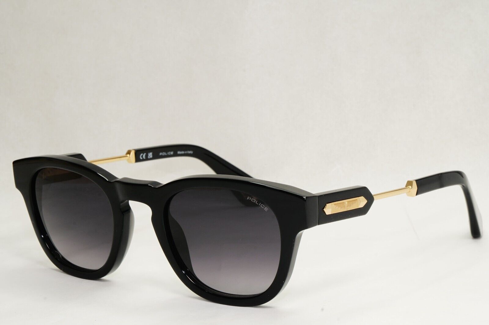 Police Sunglasses Black Gold Grey Gradient Thick Rim SPL F70 Prince 1 COL 0700