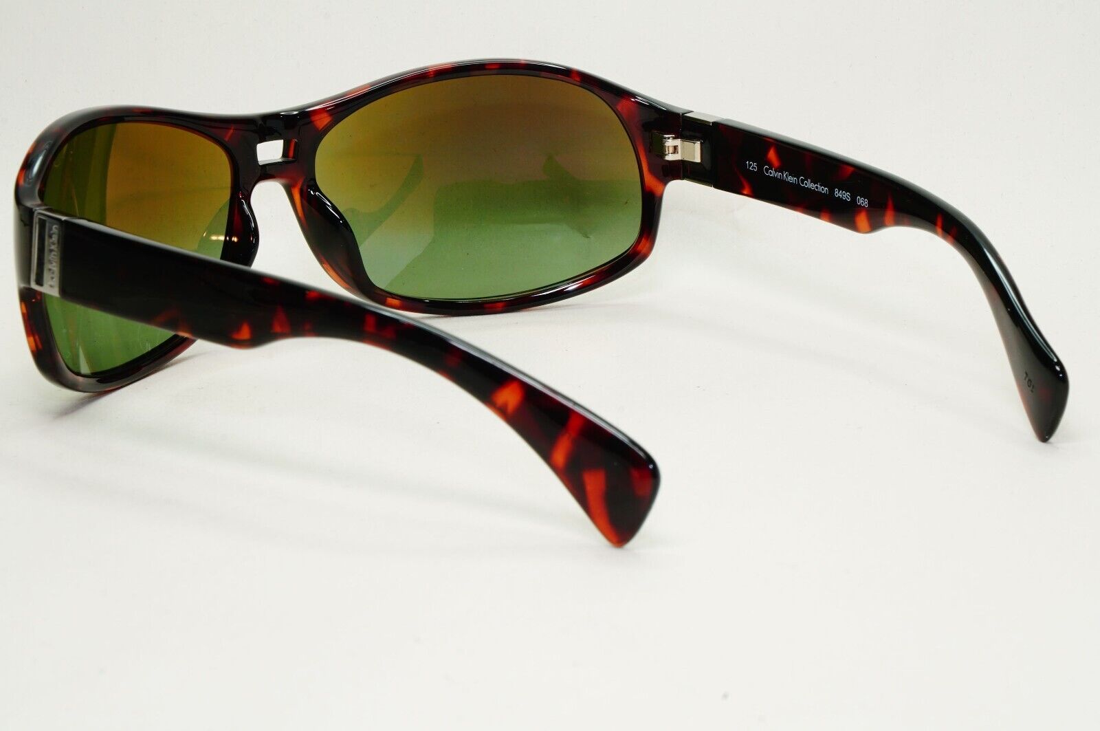 Calvin Klein Sunglasses 2005 Vintage Brown Tortoise Green Wrap 849S 068 121124