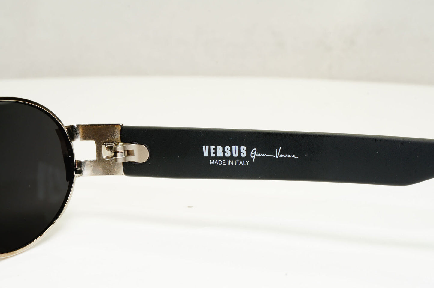 Versus 1996 by Gianni Versace Vintage Silver Black Sunglasses MOD F30 COL 12M
