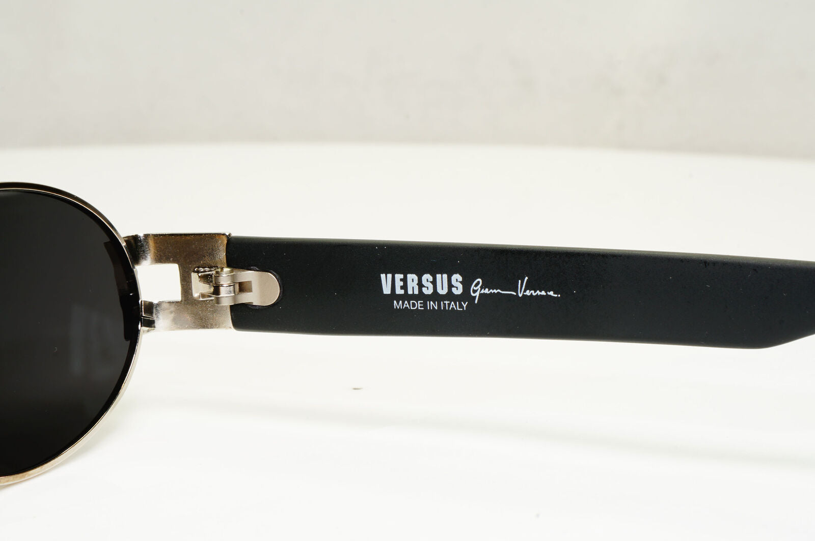 Versus 1996 by Gianni Versace Vintage Silver Black Sunglasses MOD F30 COL 12M