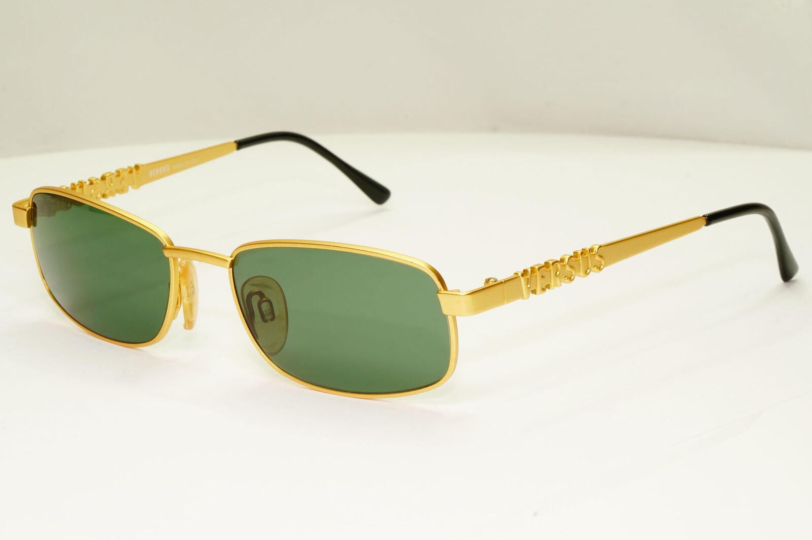 Versus 1995 Vintage Gold Green Metal Sunglasses Gianni Versace MOD R27 COL 13M
